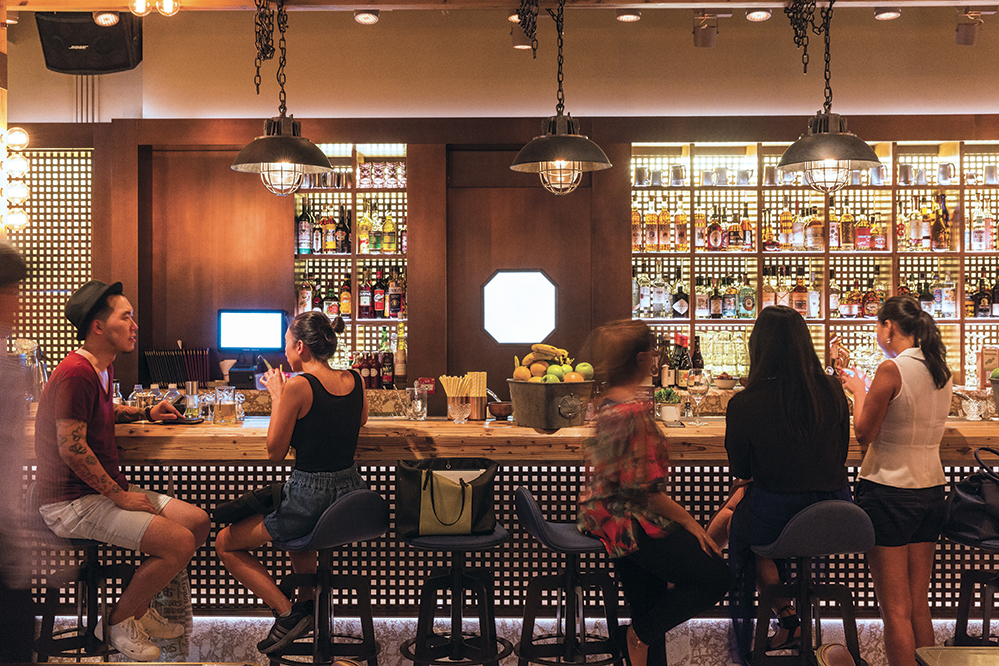 The bar at Beef & Liberty